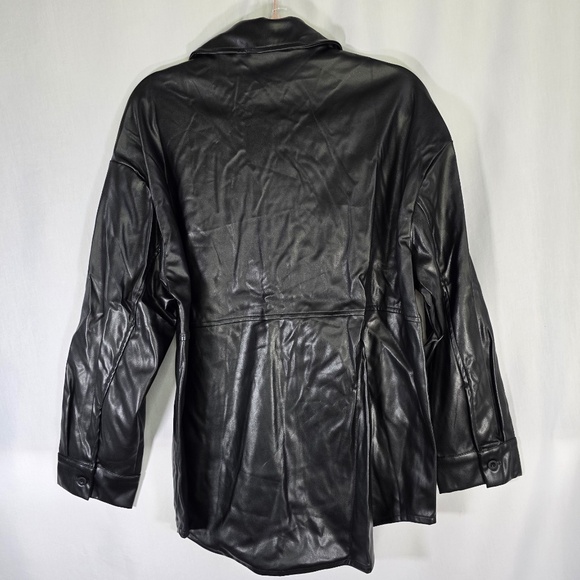 Pleather Black Long jacket - Picture 2 of 2